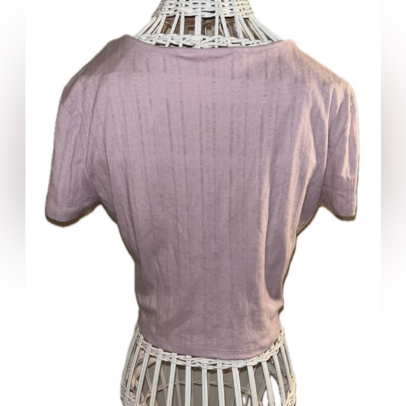 SO Light Purple V Neck Blouse - Picture 2 of 5